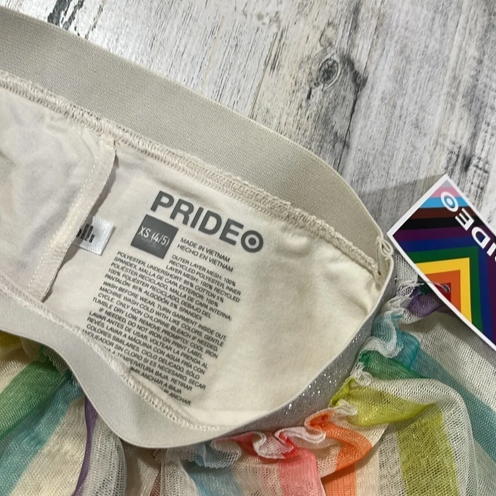 NEW Target kids Rainbow Skirt Tutu LGBTQ New W Tags Stripes size 4/5